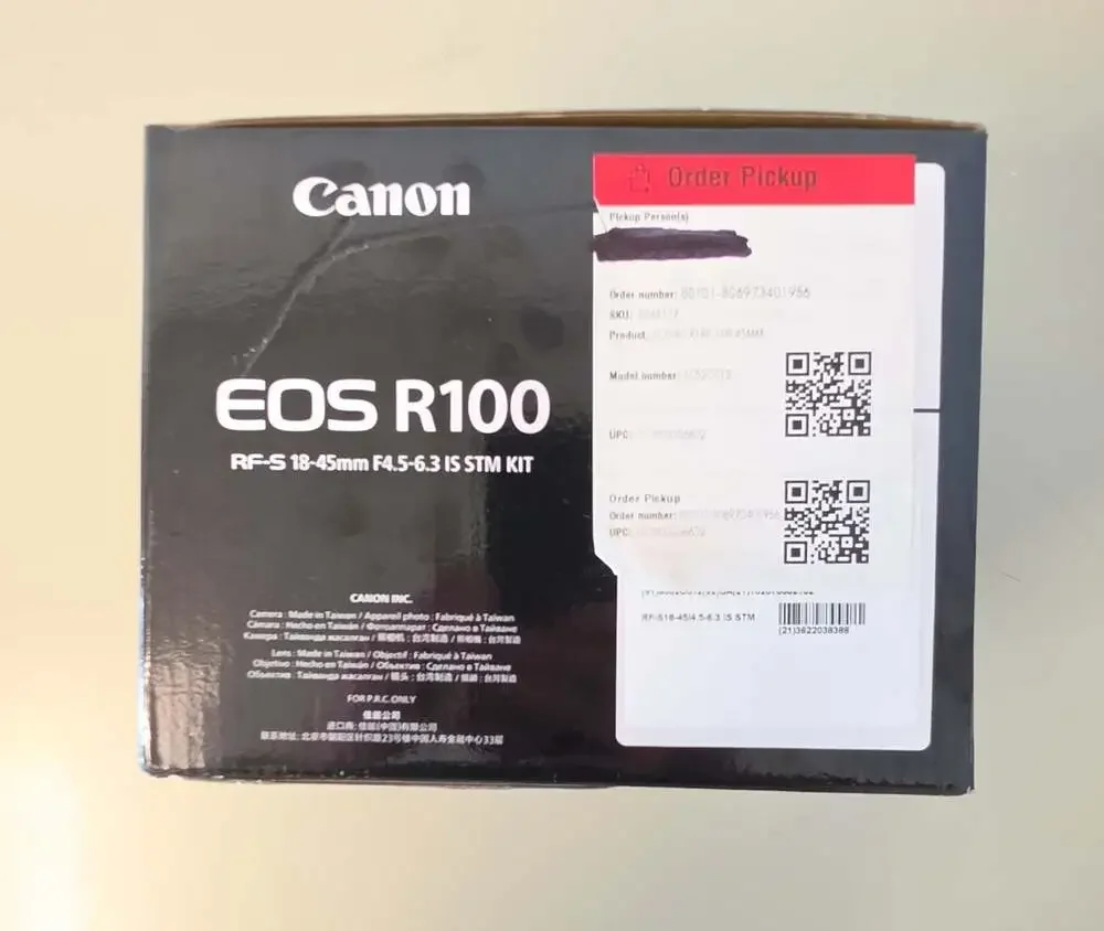 Canon EOS R100 Mirrorless Camera with RF-S 18-45mm F4.5-6.3 IS STM Lens Kit